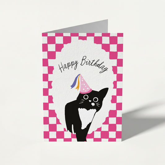Happy Birthday Cat - Birthday Card