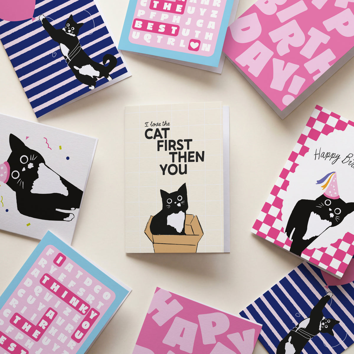 I Love The Cat First - Funny Love Card