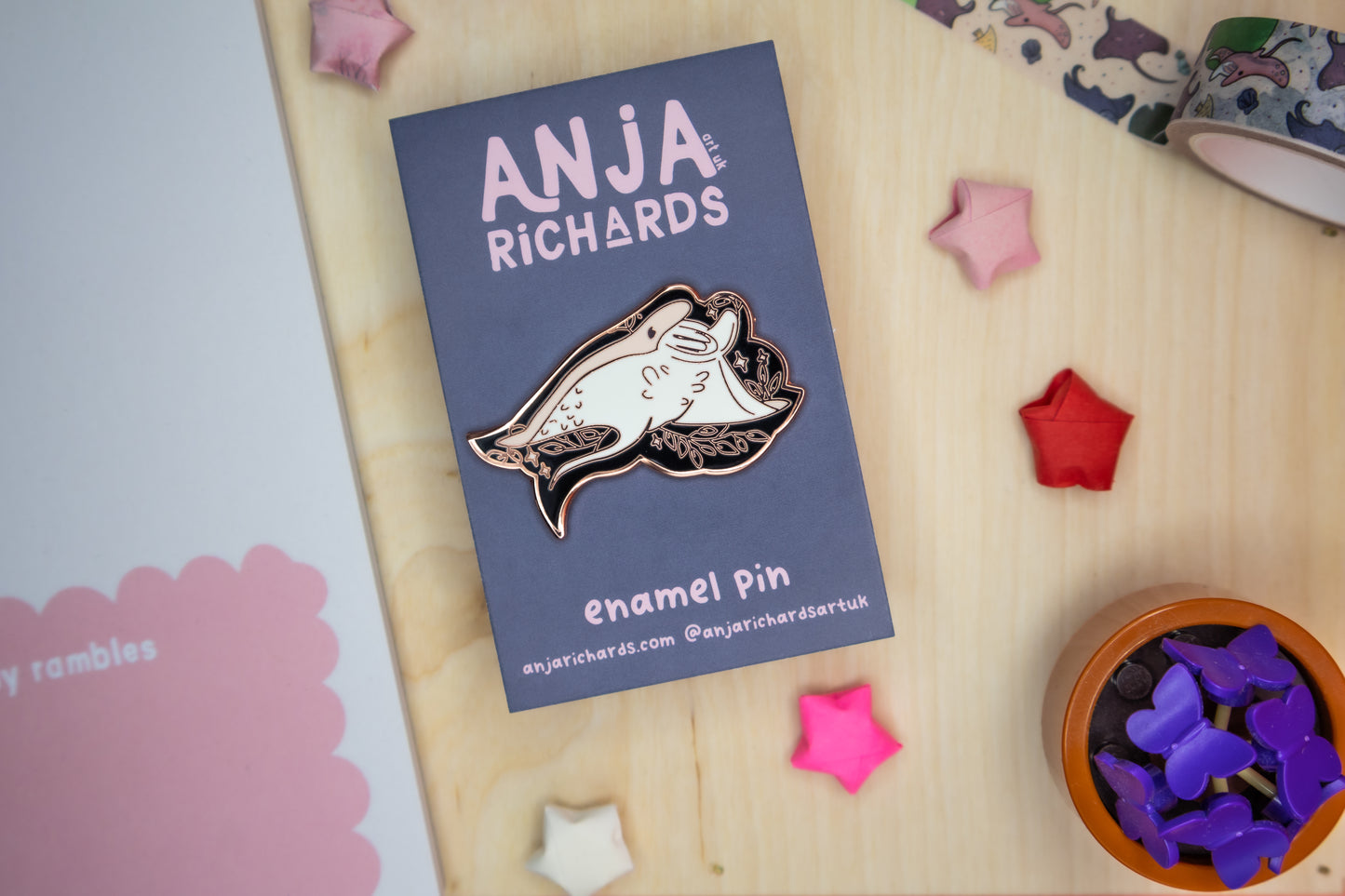 Leaves Manta Ray Pin