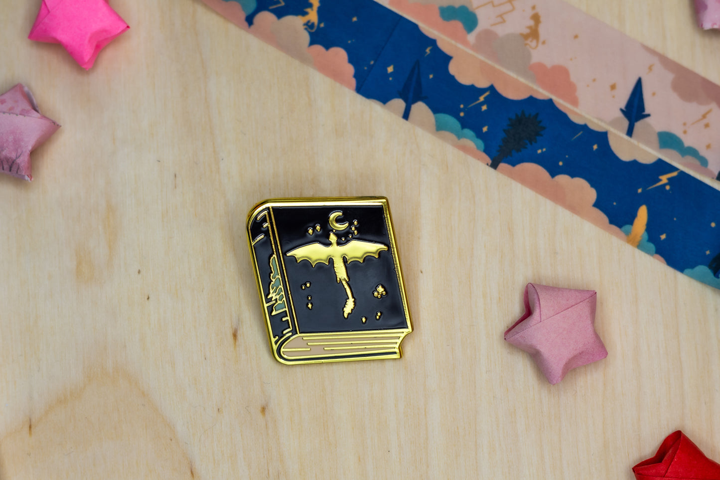 Feather Book Enamel Pin