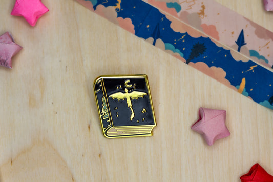 Feather Book Enamel Pin