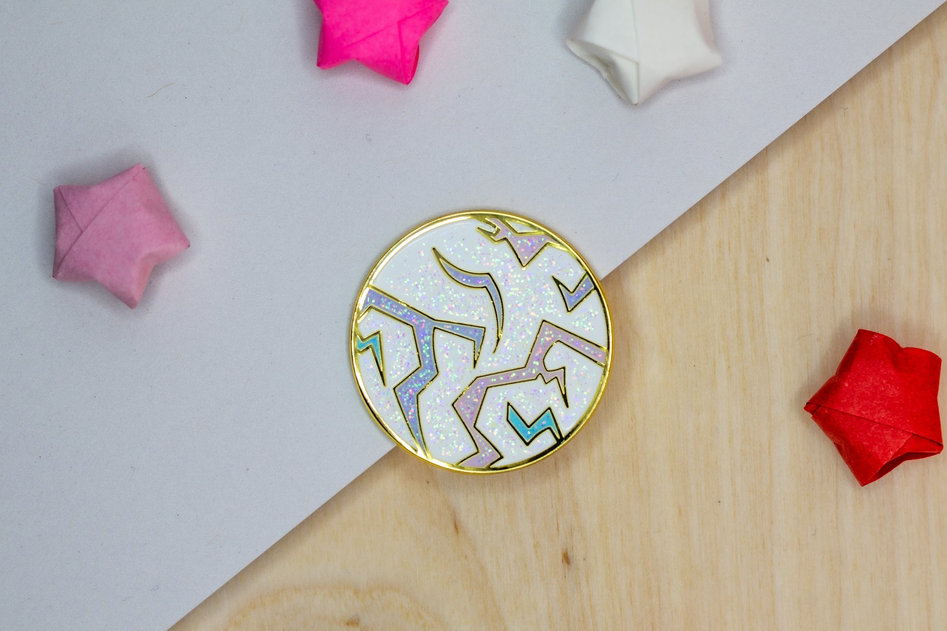 Pattern Glitter Enamel Pin