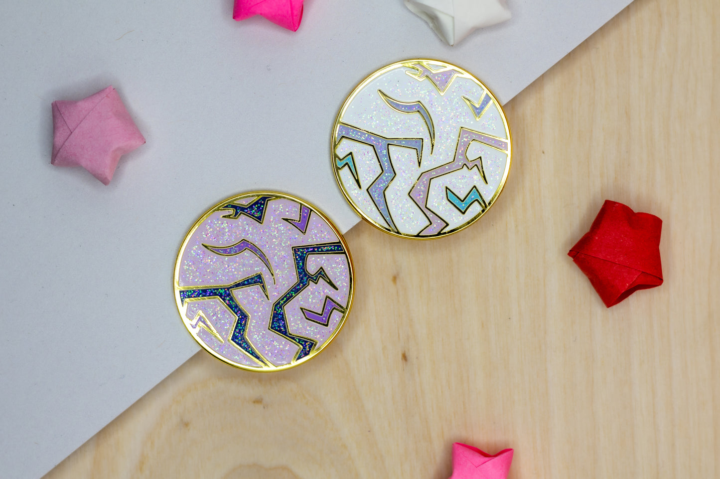 Pattern Glitter Enamel Pin