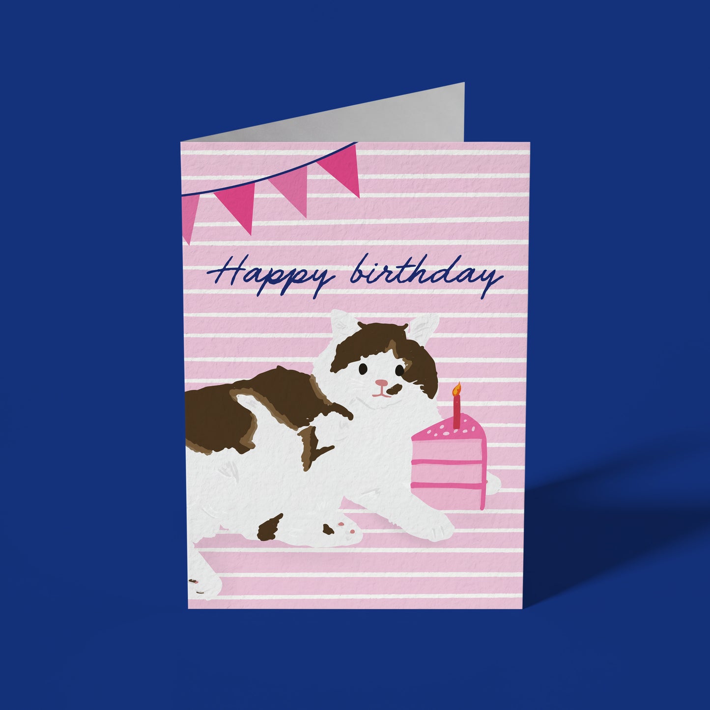 Happy Birthday Tabby Cat - Birthday Card