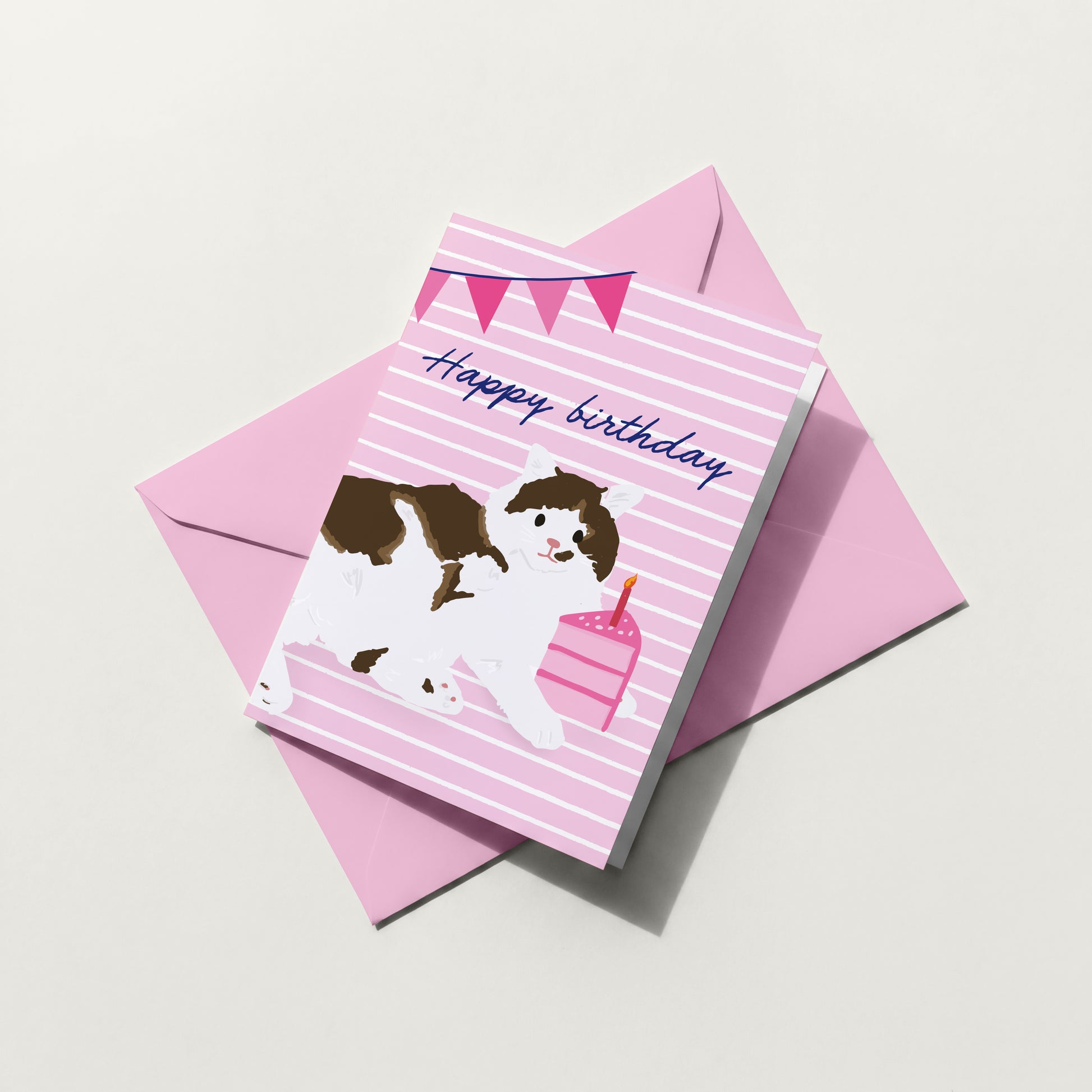 Happy Birthday Tabby Cat - Birthday Card