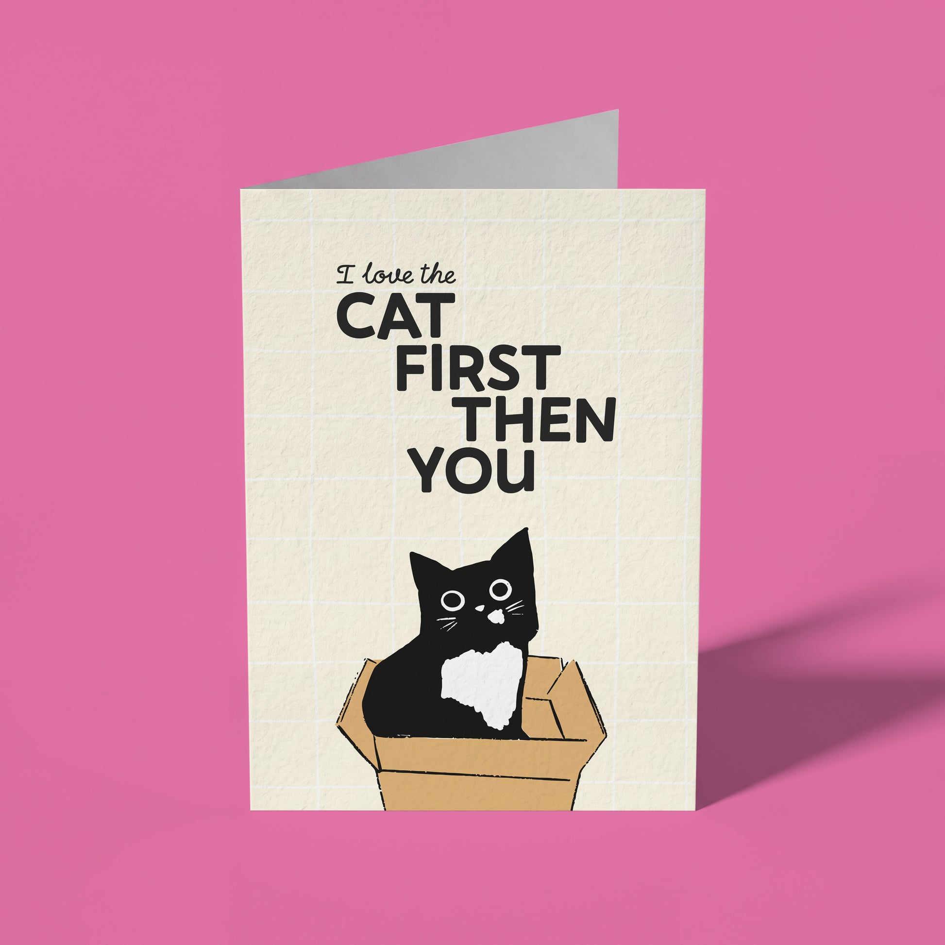 I Love The Cat First - Funny Love Card